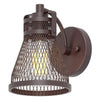 1-Light farmhouse vanity wall light fixture metal mesh wall sconce lighting