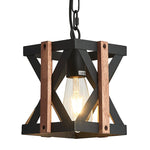 Farmhouse pendant lighting for kitchen island wood cage pendant light