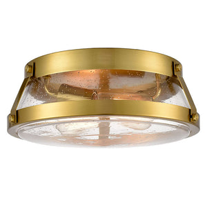 Industrial ceiling light fixture seeded glass ceiling lamp with brass finish