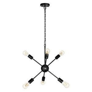 Black sputnik chandelier 6 light industrial dinning room lights chandelier