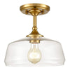 Modern Semi Flush Ceiling Light glass ceiling lamp with gold finish