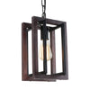 Rust square farmhouse pendant light fixture wood island chandelier