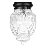Black Semi Flush Mount Ceiling Light Fixture Farmhouse Glass Close to Ceiling Lighting