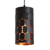 Black cylindrical pendant light mini industrial hanging lighting fixture