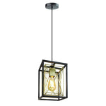 Adjustable black and gold pendant light industral cage hanging lighting