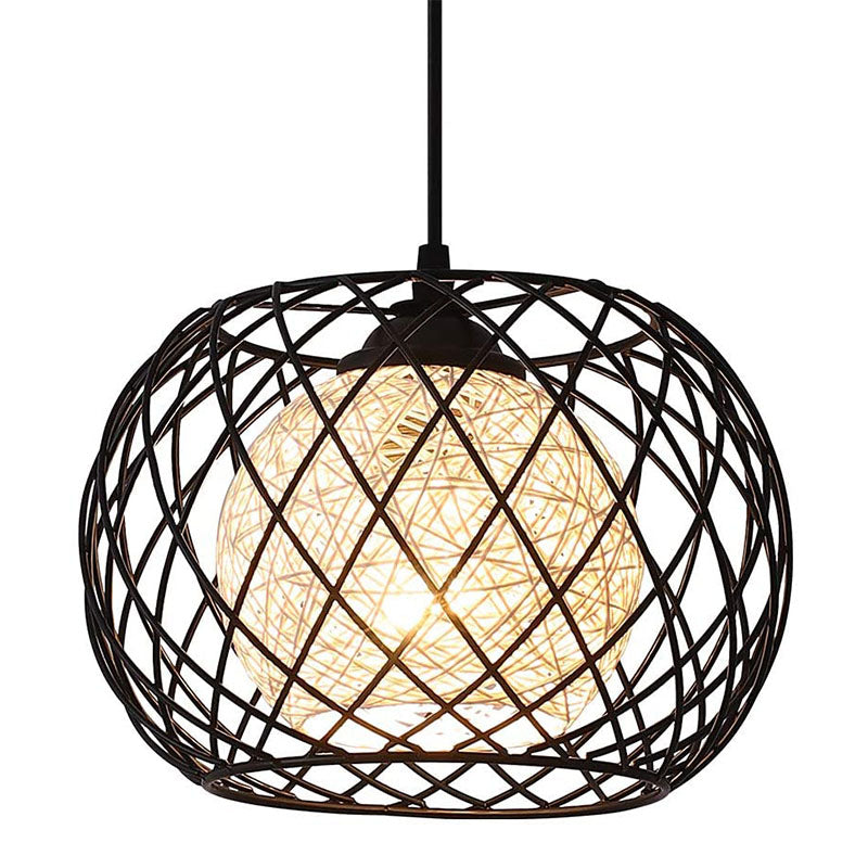 Modern basket light pendant fixture cage ceiling hanging light