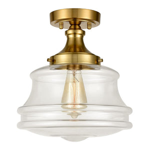 Modern Semi flush Ceiling Light fixture glass ceiling lighting with brass finish