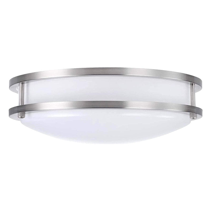 12 inch round Flush Mount Ceiling Light white glass ceiling light with nickel finish