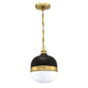Modern globe pendant light opal glass pendant lamp with Black and Gold Brushed finish