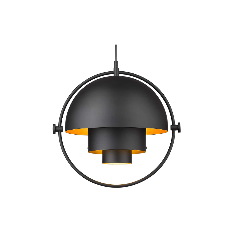 Globe black pendant light with metal lamp shade adjustable hanging light fixture