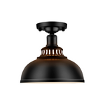 Industrial semi flush mount ceiling light fixture farmhouse black close to ceiling light