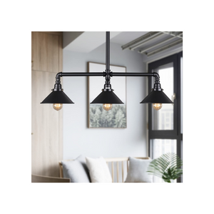 3 light black industrial pendant lamp light chandelier