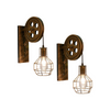 2 pack retro wall light vintage cage hardwired wall sconce