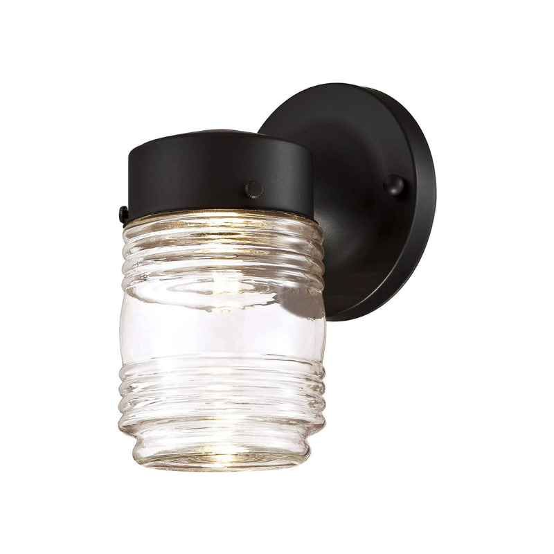 Jelly jar glass wall sconce