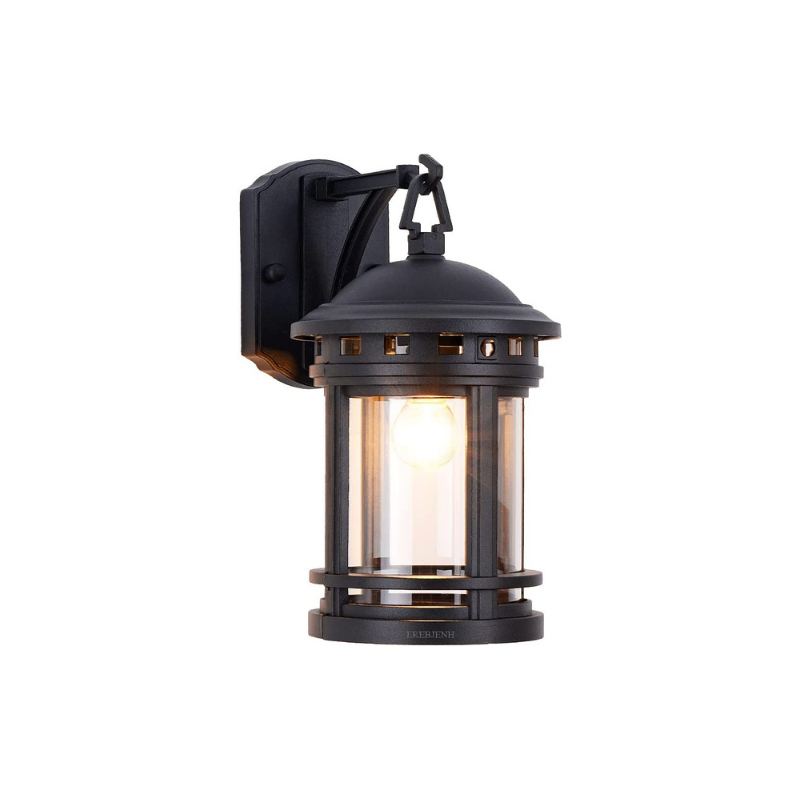 Modern  black wall sconce outdoor wall lantern with glass shade