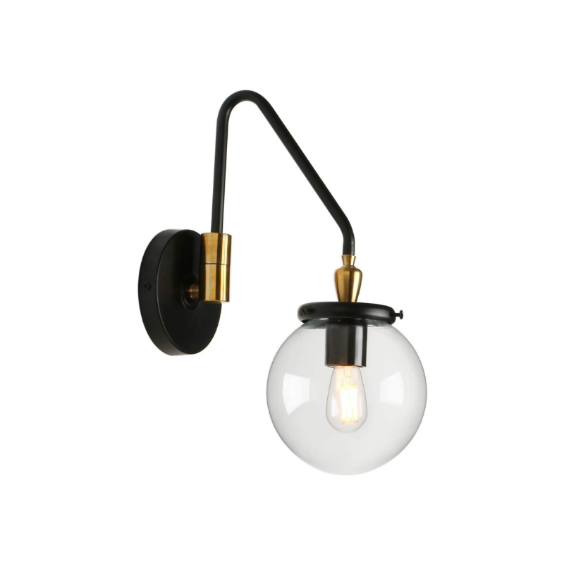 Adjustable swing arm glassl wall light vintage industrial arm wall lamp