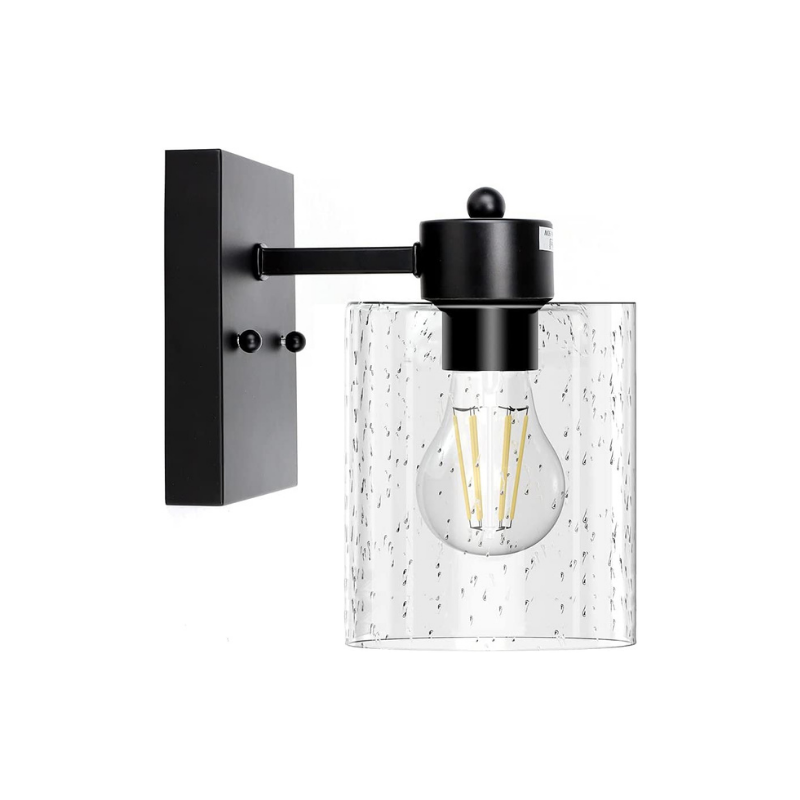 Black black bathroom vanity light bubbled glass wall light fixtures