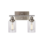 4 light modern vanity wall light fixture with clear glass shade