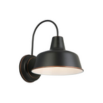 Industrial gooseneck wall sconce with antique oil rubbed bronze finish