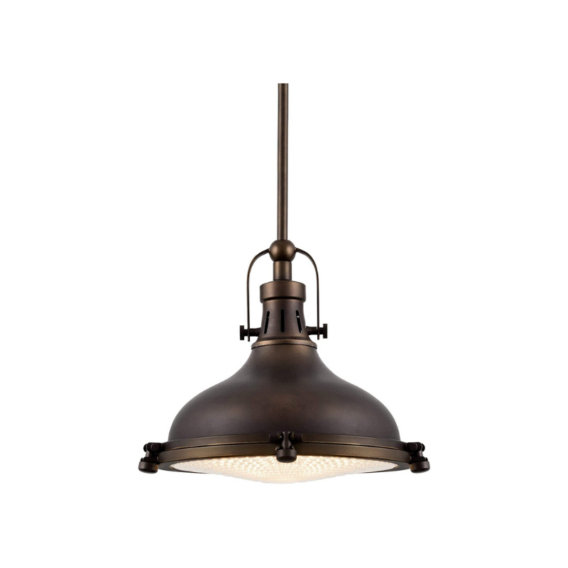 Farmhouse barn hanging lamp with Oil-Rubbed Bronze Finish glass lens pendant light