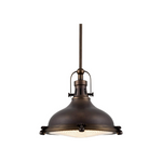 Farmhouse barn hanging lamp with Oil-Rubbed Bronze Finish glass lens pendant light