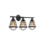 3 light industrial net cage wall sconce rustic farmhouse wall light fixture