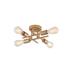 4 light modern semi flush mount ceiling light fixture with gold finish