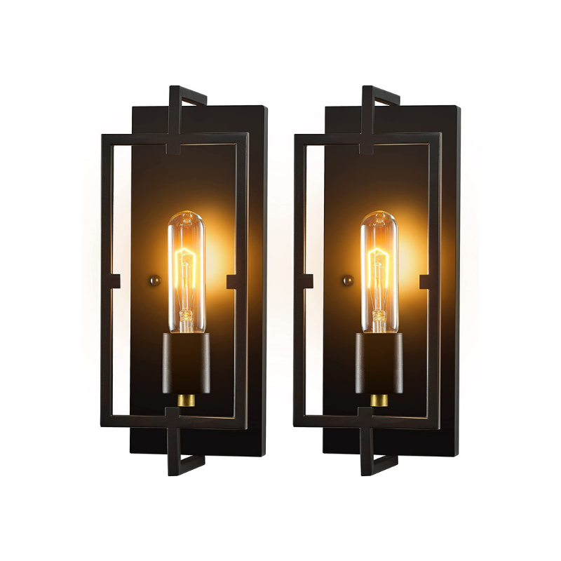 Industrial vintage bronze wall sconce light fixture package set with 2 pcs