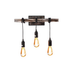 3 light simplicity vintage wall sconce farmhouse wire wood beam wall lamp