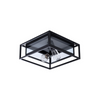 Square flush mount ceiling light fixture industrial glass black ceiling lamp