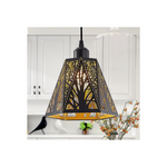 Black Pendant Lights Fixture Adjustable hollow-carved Hanging Light