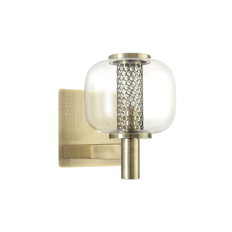 G9 vintage wall light fixture globe glass wall lamp with brushed brass