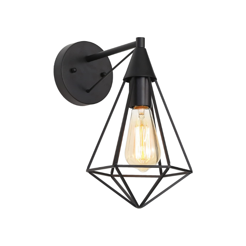 Black modern wall sconce farmhouse cage wall lighting