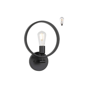 Industrial round wall light simplicity black wall sconce