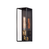 Black exterior light fixture glass outdoor wall sconce