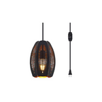 Pendant Light Cage Ceiling Lamp in Black and Gold