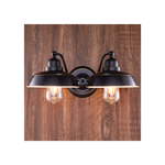 2 light farmhouse industrial wall sconce with bronze finish