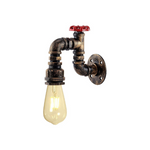 Industrial vintage steampunk water pipe wall sconce