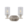 2 light vanity industrial wall sconce light fixture with brushed nickel finish