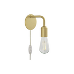 Simplicity plug in wall sconce with satin brass finish