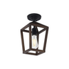 1 light wood lantern ceiling industrial semi-flush mount ceiling light