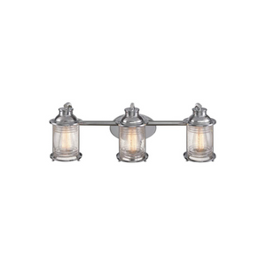3 light seeded glass shade wall light fixture with chrome finish