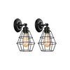 2 pack wire cage wall sconce lighting farmhouse industrial black wall lamp