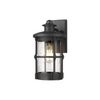 Black exterior lights for house outdoor wall sconce with seeded glass shade