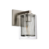 Modern wall sconce with nickel finish glass industrial wall light