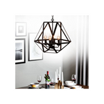 Lantern candle chandelier, industrial vintage metal black painted pendant fixture