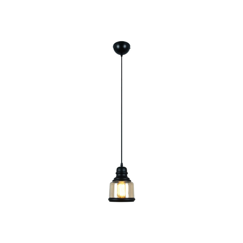 Mason Jar glass black painted pendant lamp light