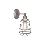 Industrial Galvanized cage wall sconce light