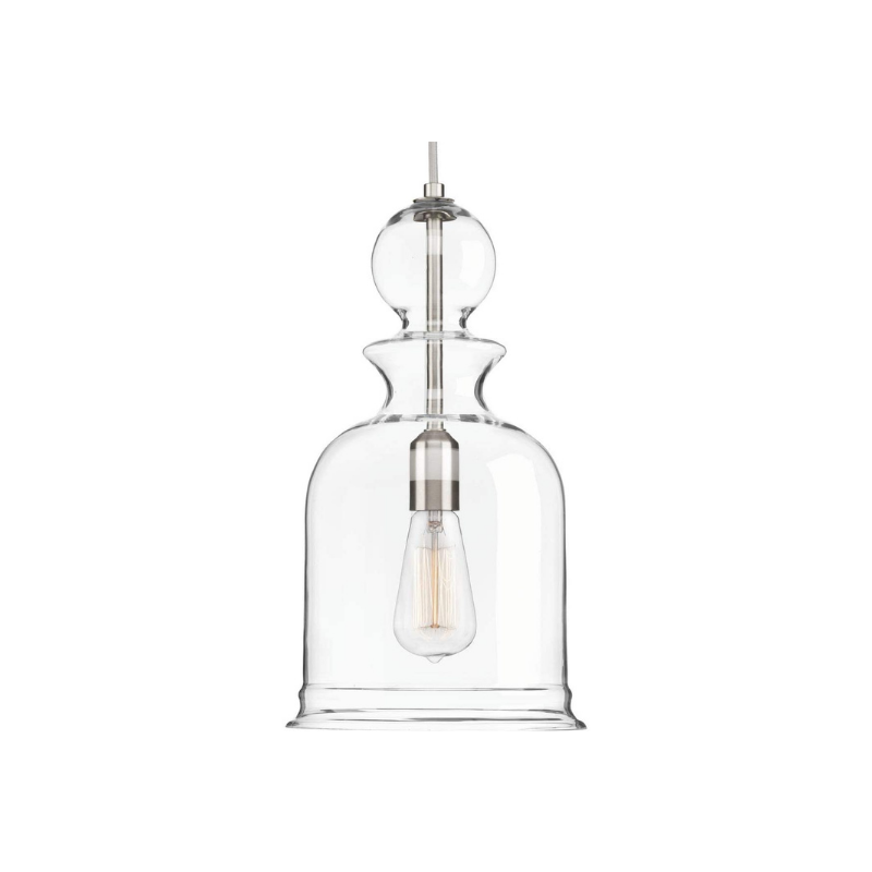 Glass pendant light nickel kitchen pendant lighting