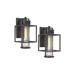 2 pack farmhouse wall sconce black modern outdoor wall light with bubble glass shade